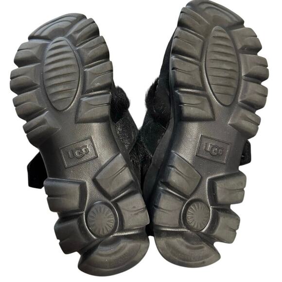 Ugg Fluff Punk UGGPure And Lamb Fur Suede Ankle Boots Fleece Black Size 5 - Picture 8 of 9